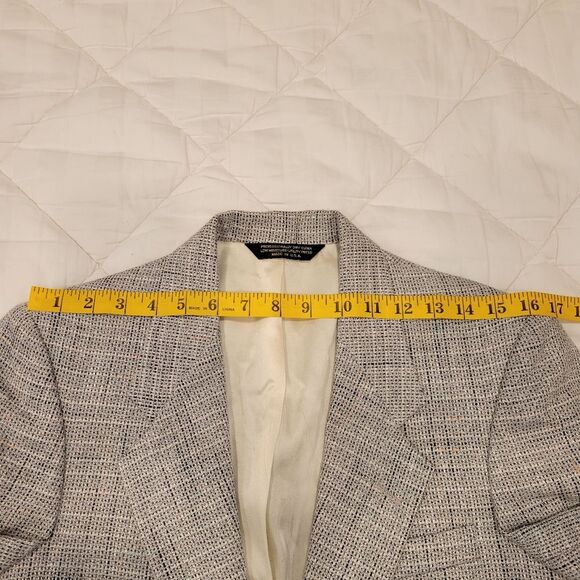 Luomo Bianchi Men's Classic Tweed Gray/Black Blazer Vintage C & R Clothiers 36 S - Picture 9 of 9